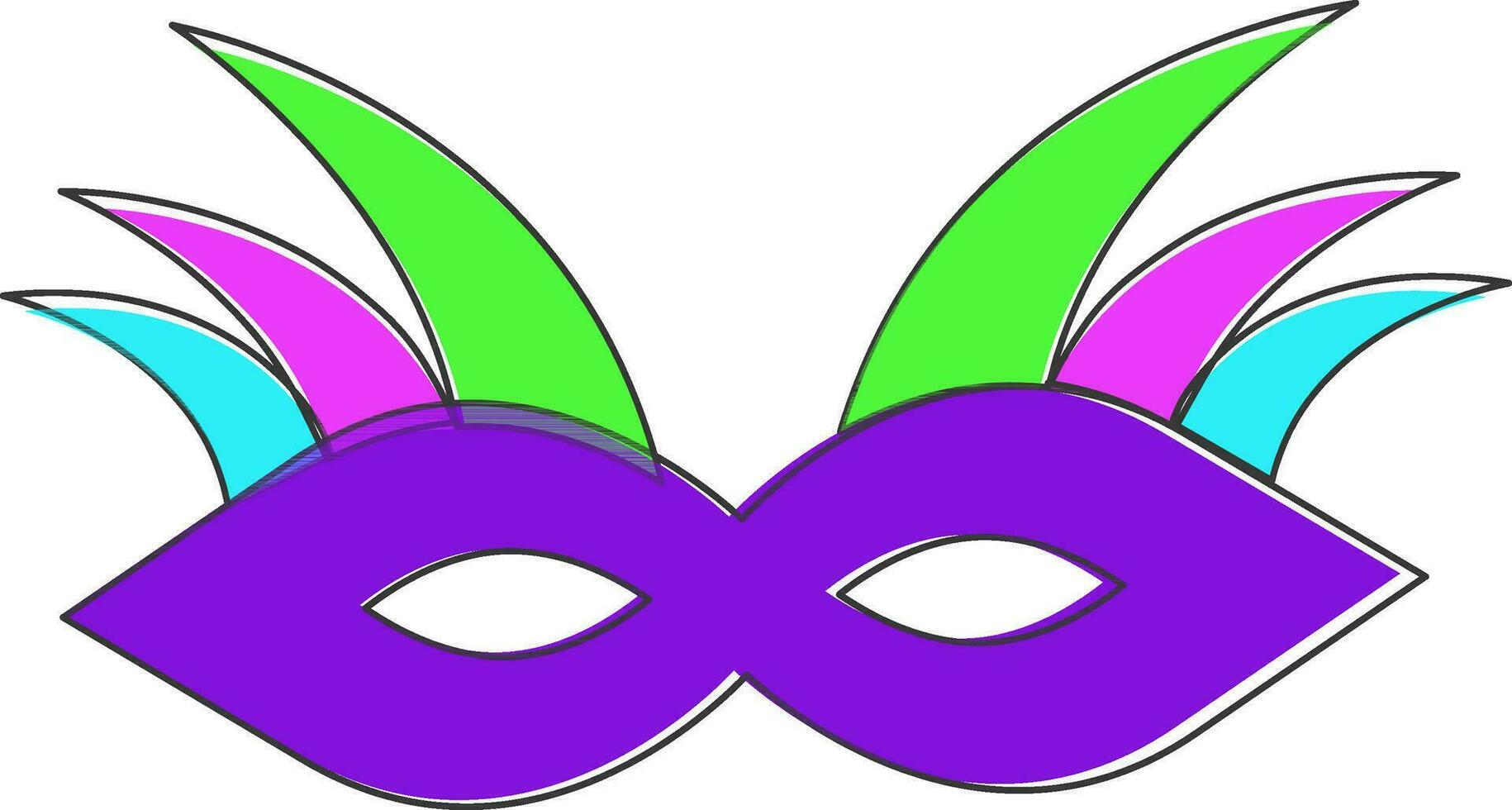 Karneval funkeln Maske Design zum Party Konzept. vektor