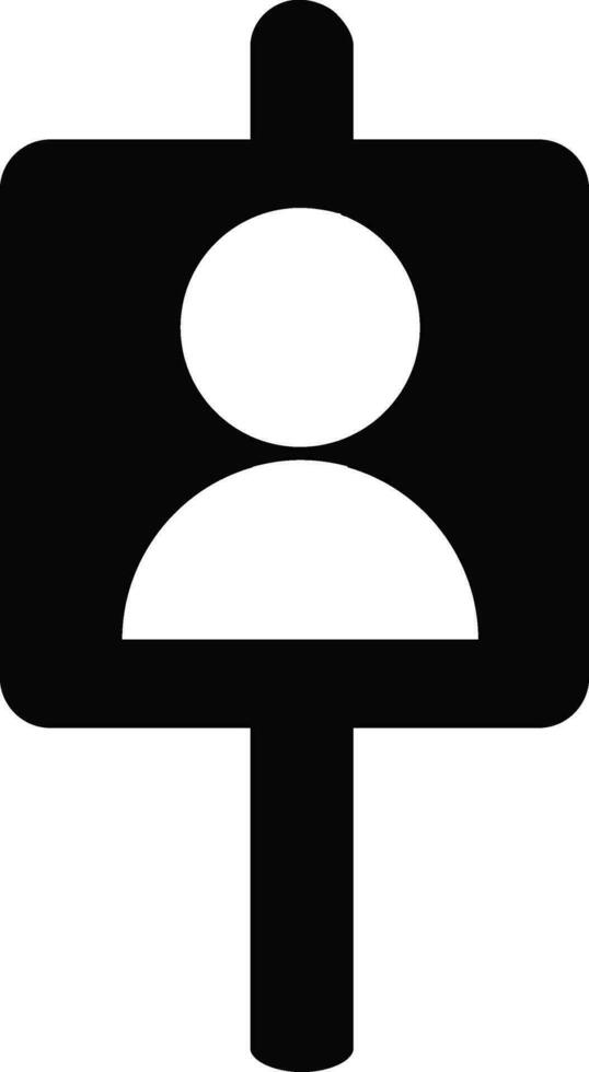 vit användare ikon på svart styrelse. platt stil illustration. vektor