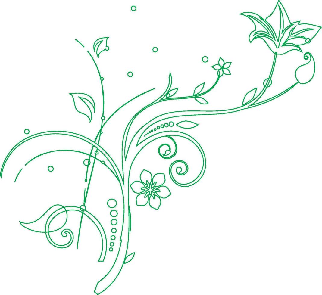 Grün Illustration von schön Blumen- Design. vektor
