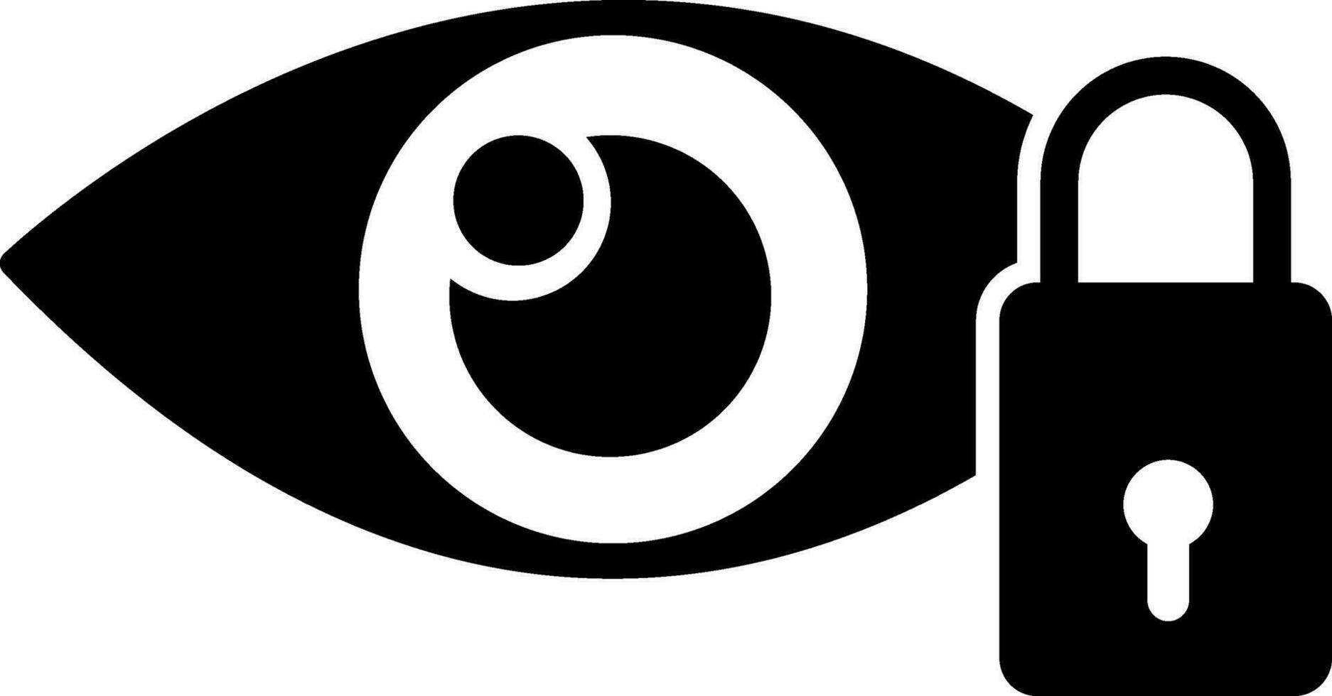 platt stil illustration av öga ikon med låsa. vektor