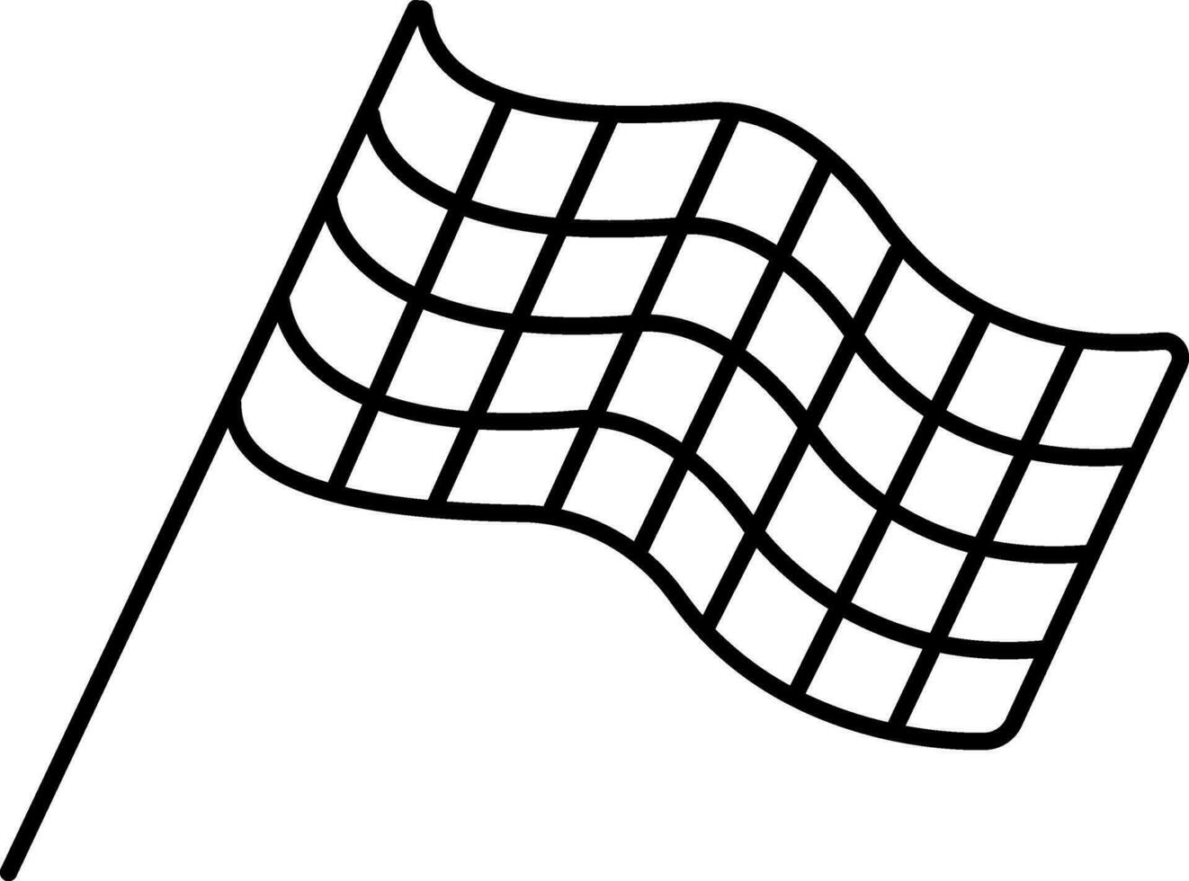 platt linje konst illustration av tävlings flagga. vektor