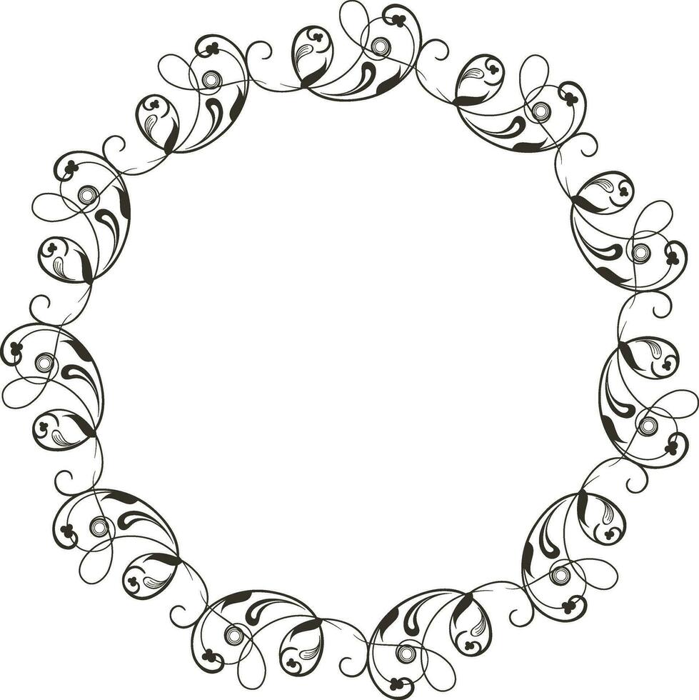 grau leer Kreis Rahmen gemacht durch Blumen- Design. vektor