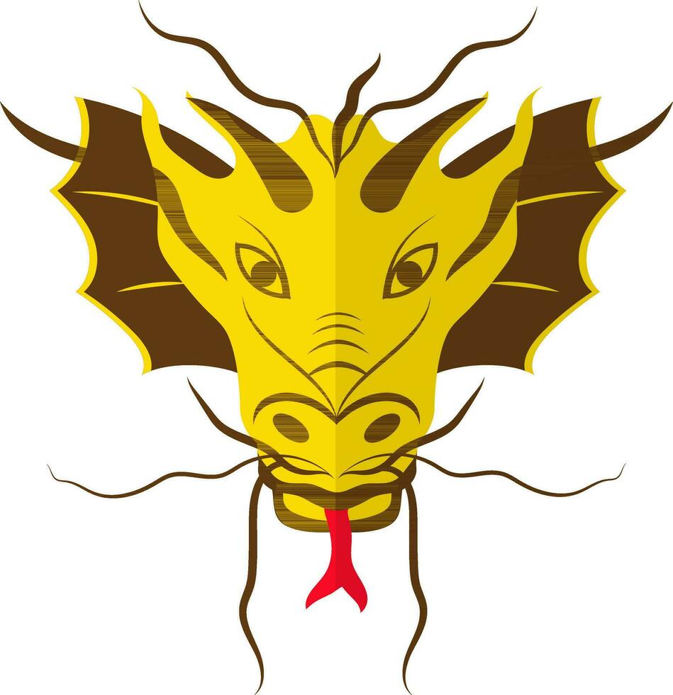 Hälfte Schatten von Drachen Gesicht Symbol im Chinesisch Tierkreis. vektor