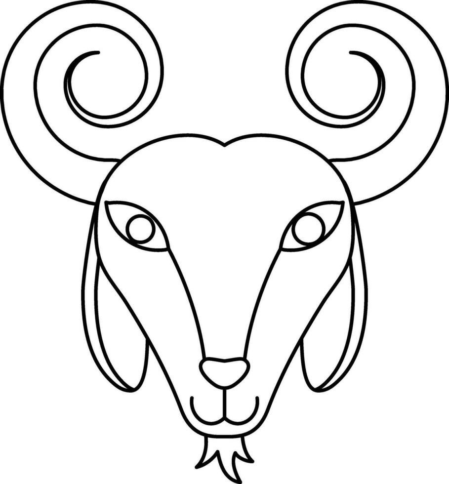 djur- ansikte ikon av kinesisk zodiaken tecken i stroke. vektor
