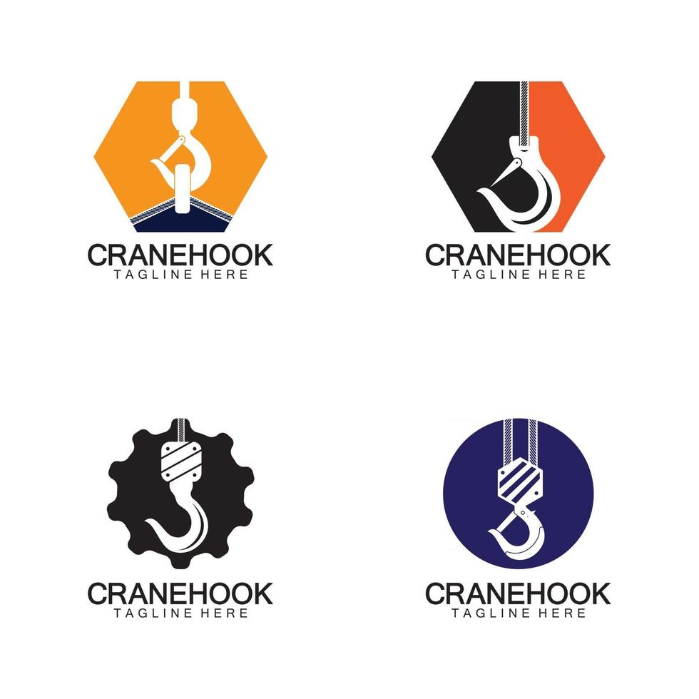 Kranhaken-Logo-Symbol-Vektor-Illustration-Design-Vorlage vektor