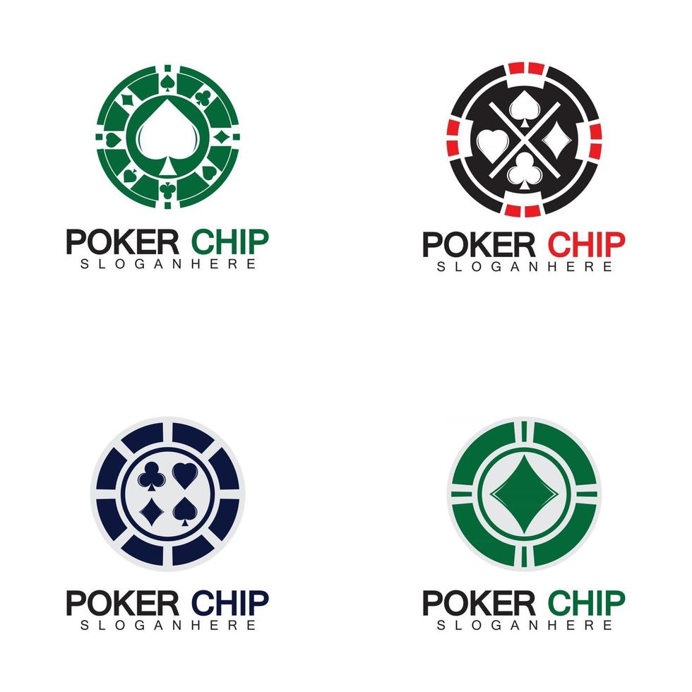 Casino-Chip-Symbol Poker-Chip-Vektor-Symbol-Logo vektor