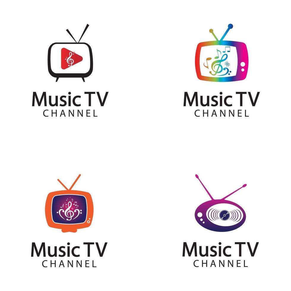 musik tv-logotyp formgivningsmall vektor