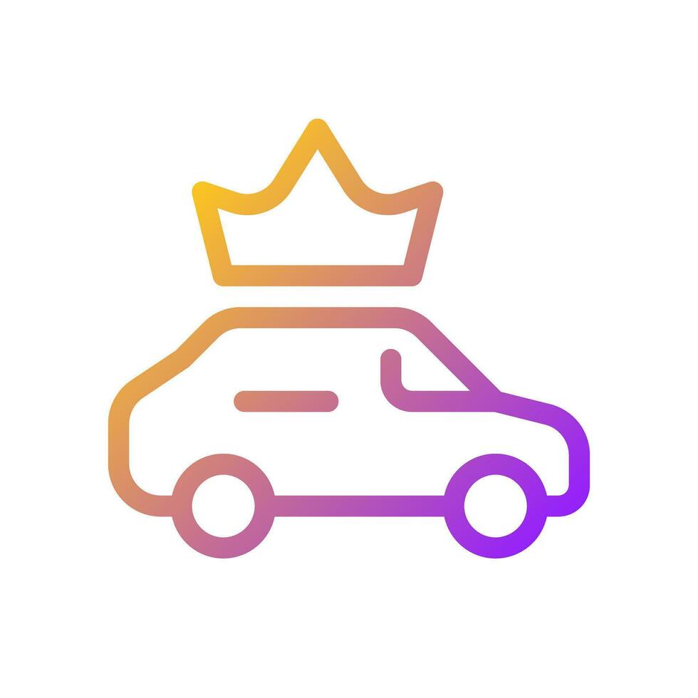 premie taxi service pixel perfekt lutning linjär ui ikon. lyx bilar för passagerare. uppkopplad ordning. linje Färg användare gränssnitt symbol. modern stil piktogram. vektor isolerat översikt illustration