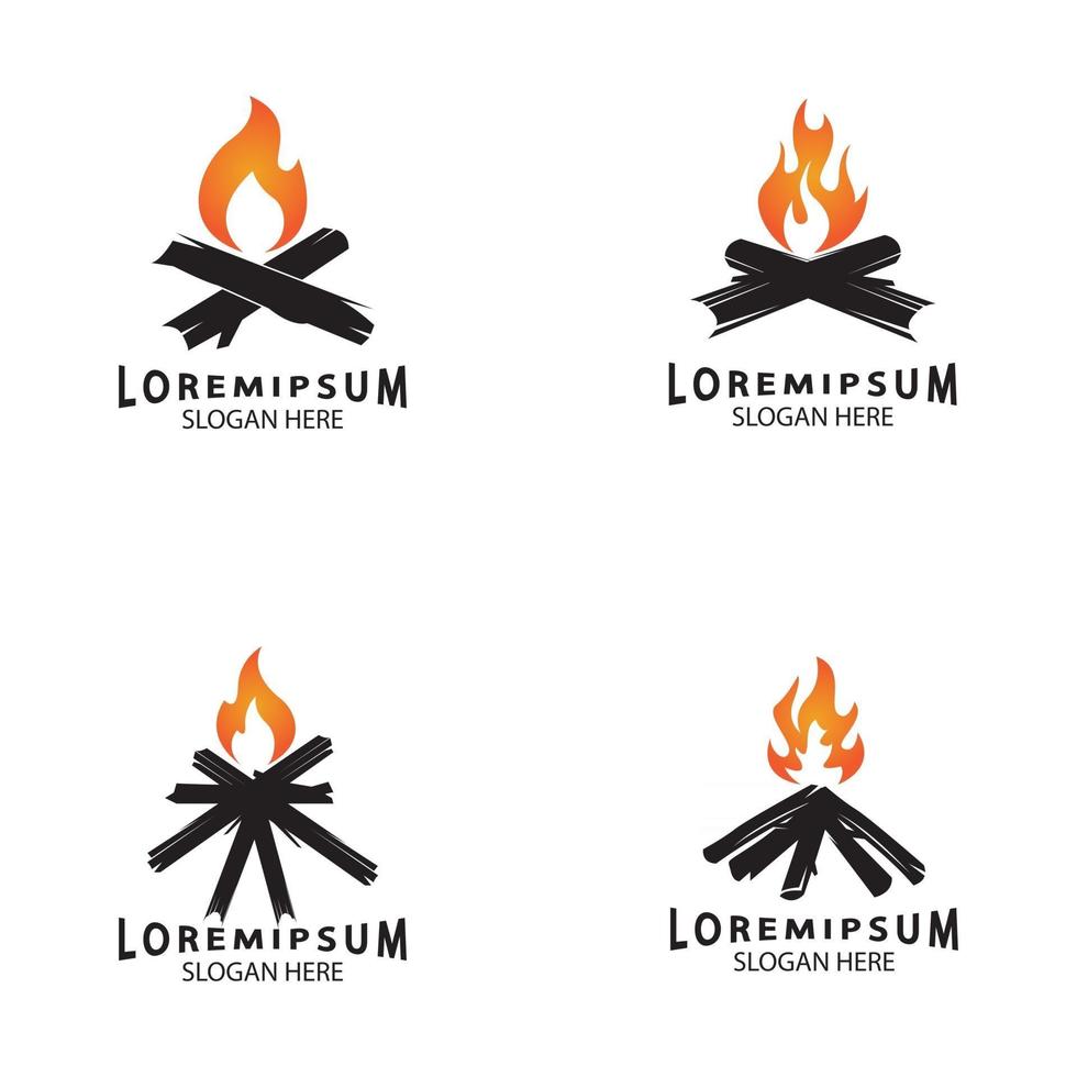 Vintage Hipster Lagerfeuer Lagerfeuer Logo vektor