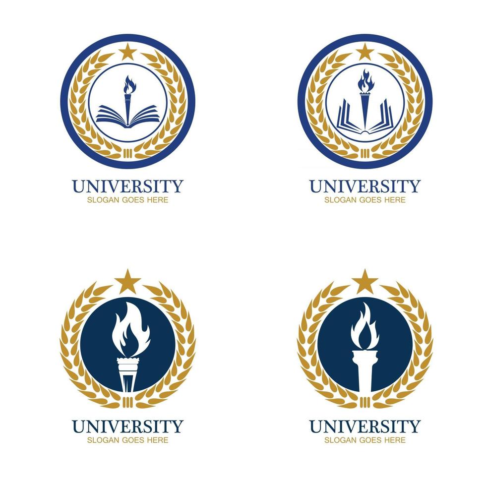 Designvorlage für das Logo der Universitätsakademie und des Kurses vektor