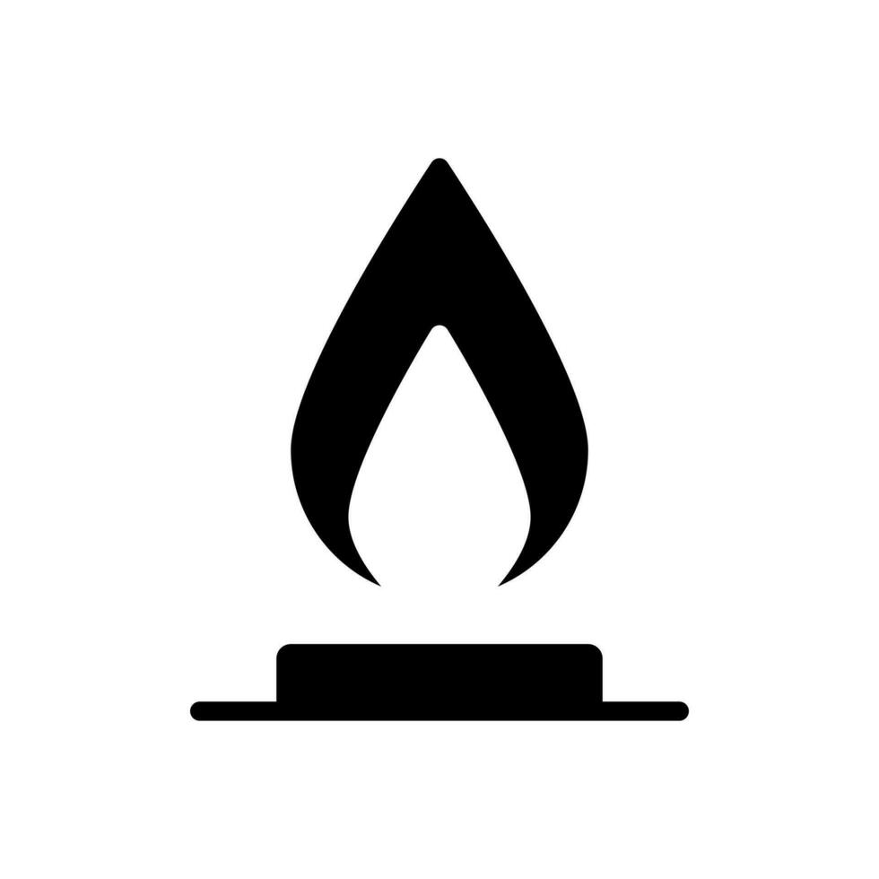 Gas schwarz Glyphe Symbol. Heizung System. Küche Herd. brennbar gasförmig Substanz. inländisch Verwendung. Öffentlichkeit Dienstprogramm. Silhouette Symbol auf Weiß Raum. solide Piktogramm. Vektor isoliert Illustration