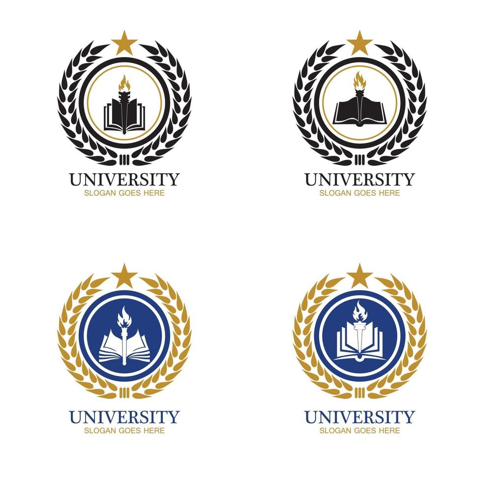 Designvorlage für das Logo der Universitätsakademie und des Kurses vektor