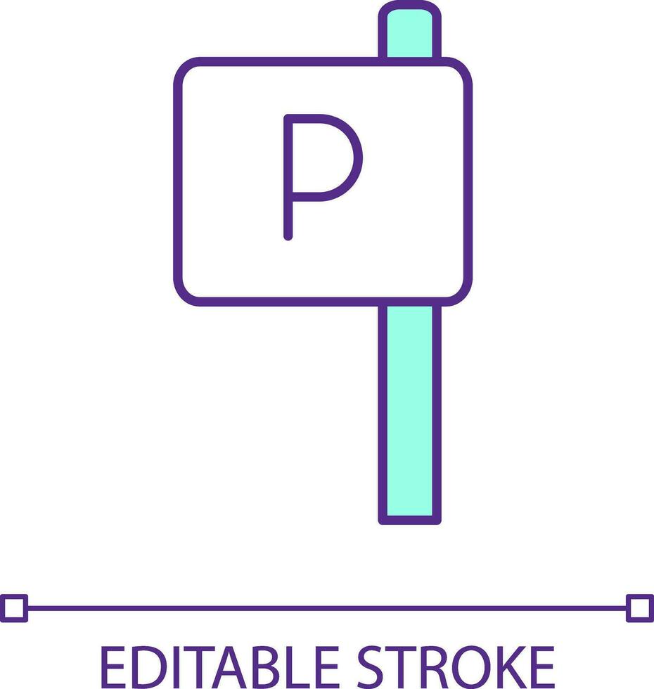 Parkplatz Stelle Zeichen rgb Farbe Symbol. Regeln von Fahren. Platz zu halt Fahrzeug. Stadt Infrastruktur. isoliert Vektor Illustration. einfach gefüllt Linie Zeichnung. editierbar Schlaganfall