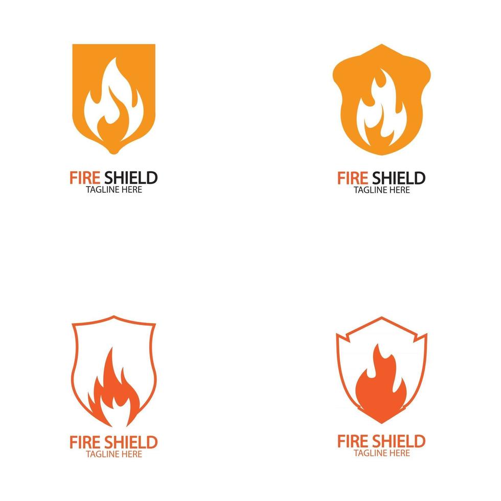 Feuerschild-Logo-Design-Element vektor