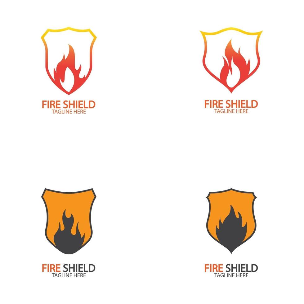 Feuerschild-Logo-Design-Element vektor