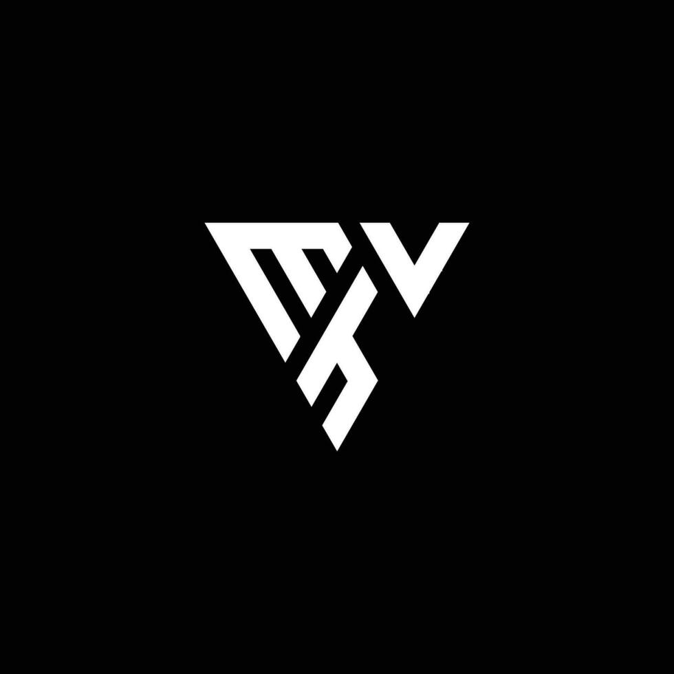 första m v h logotyp design illustration isolerat svart bakgrund vektor