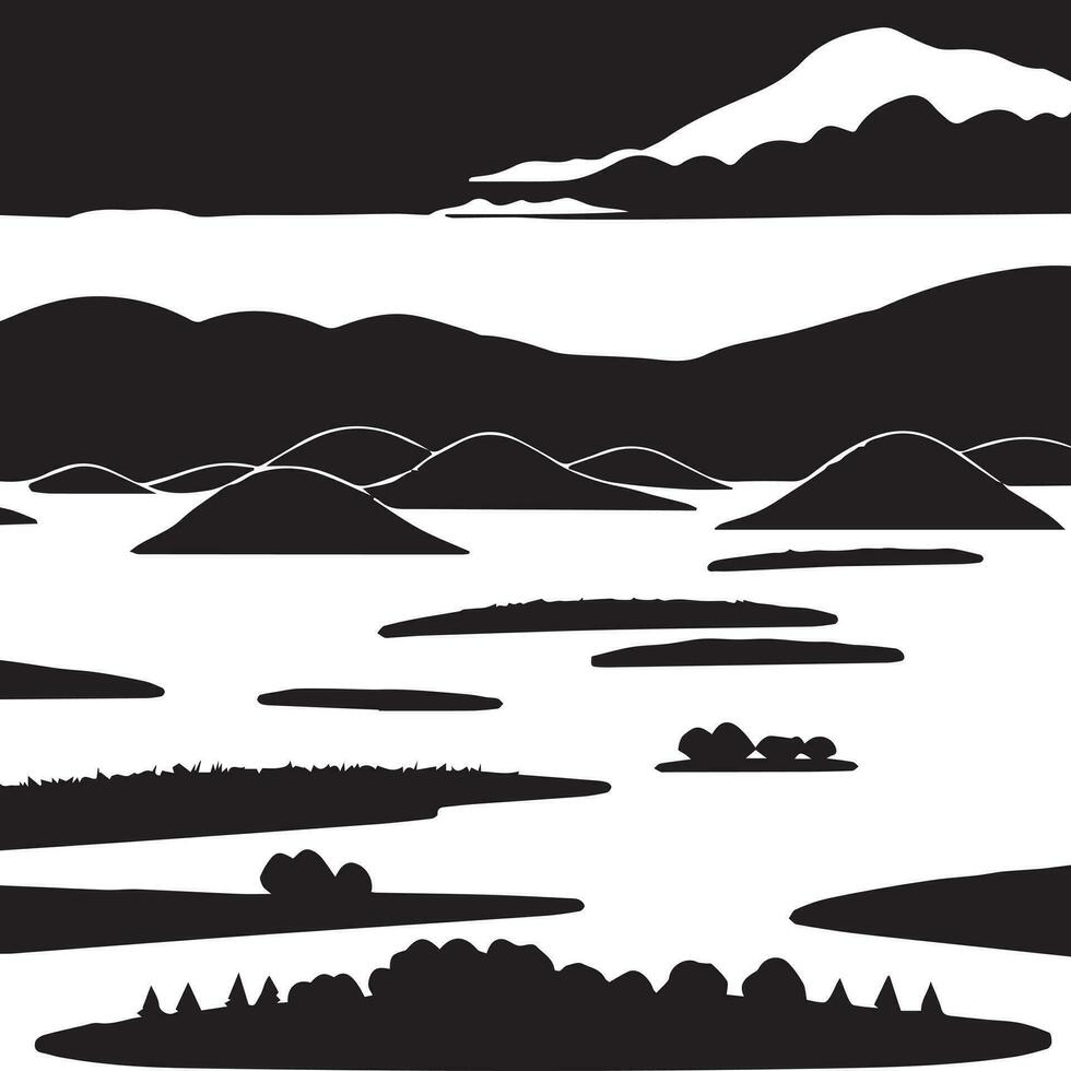 natürlich Landschaft Vektor Silhouette Illustration,