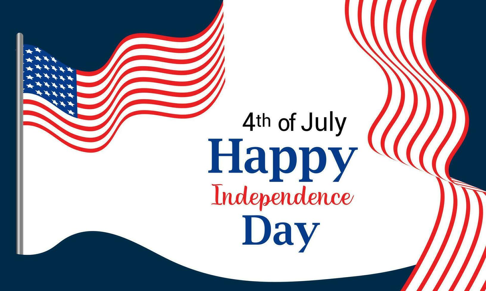 4:e juli Lycklig oberoende dag i USA vektor