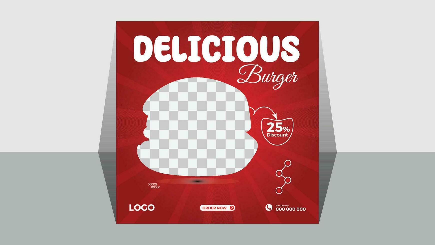 burger försäljning social media posta design mall vektor
