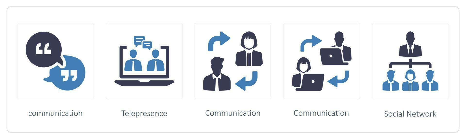 virtuell verklighet ikoner sådan som kommunikation, genomskinlighet och kommunikation vektor