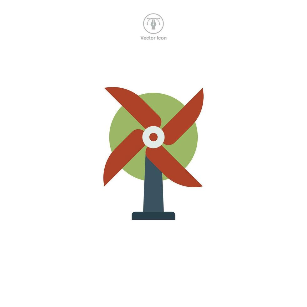 vind turbin ikon vektor illustrerar en stiliserade kraft generator, symboliserar förnybar energi, vind kraft, hållbarhet, ekologi, och innovation