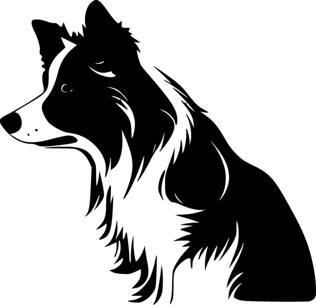 Rand Collie - - minimalistisch und eben Logo - - Vektor Illustration