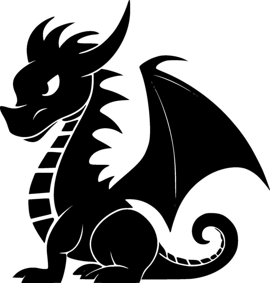 Drachen, schwarz und Weiß Vektor Illustration