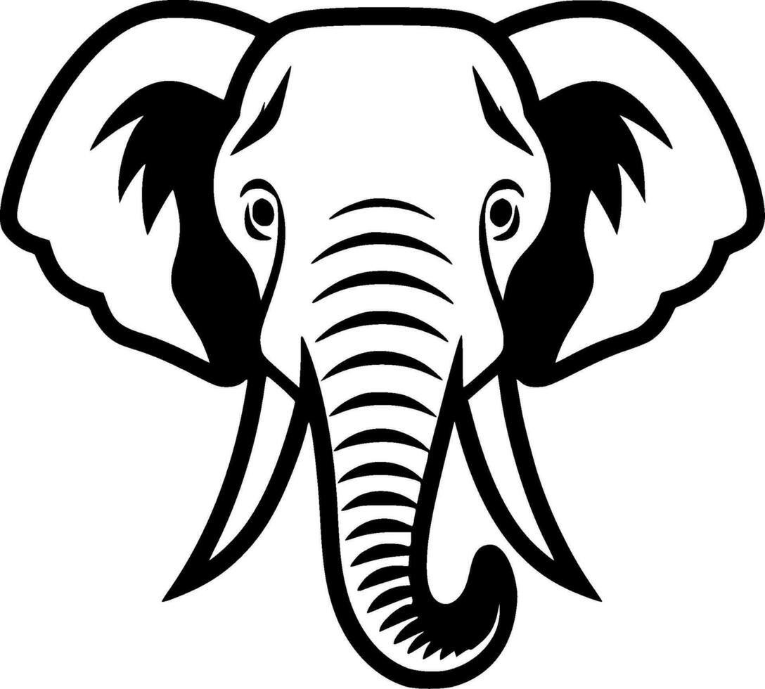 Elefant - - schwarz und Weiß isoliert Symbol - - Vektor Illustration