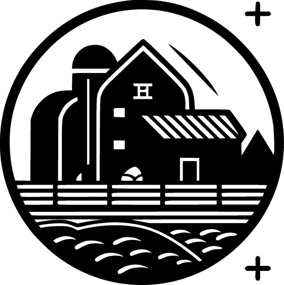 Bauernhof - - minimalistisch und eben Logo - - Vektor Illustration