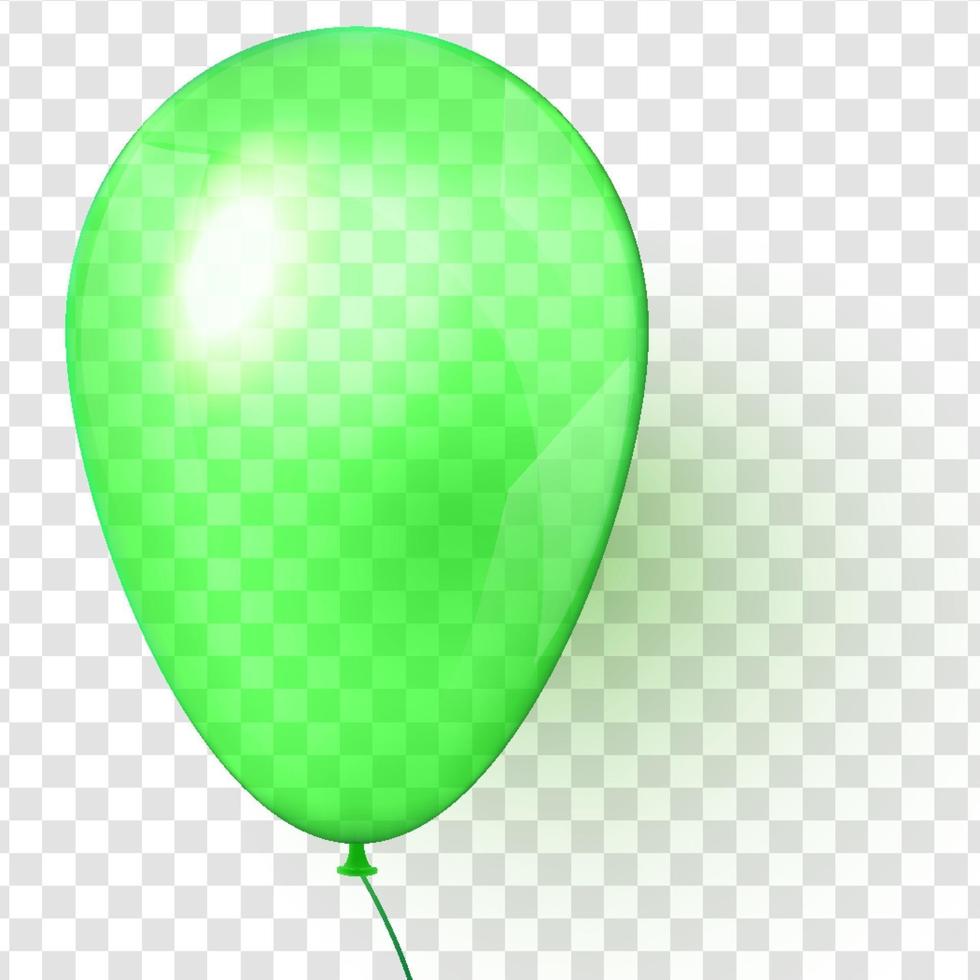 realistischer transparenter grüner Ballon auf transparentem Hintergrund vektor