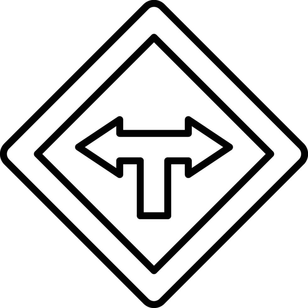 Zwei-Wege-Liniensymbol vektor