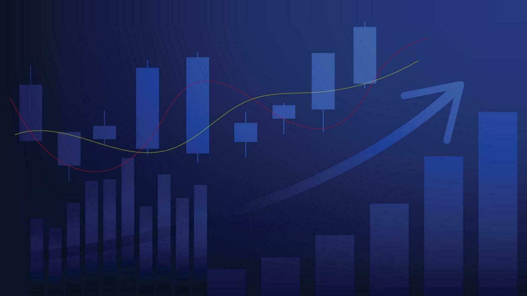 Finanzen Statistiken Hintergrund. Kerzenhalter Diagramm auf dunkel Bildschirm. Lager Markt und Geschäft Investition Konzept vektor