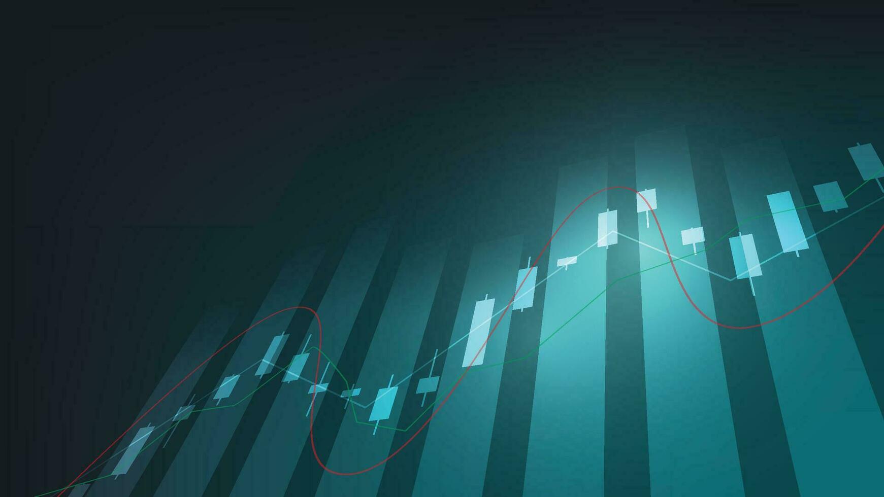 Finanzen Hintergrund. Kerzenhalter Diagramm auf dunkel Bildschirm. Lager Markt und Geschäft Investition Konzept vektor