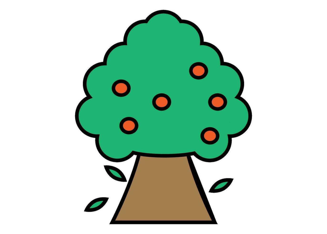 persika träd ikon ClipArt design illustration isolerat vektor