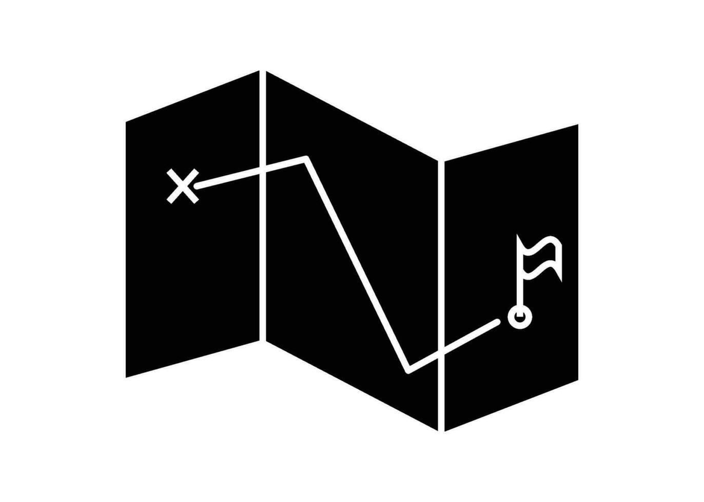 Route Karte Symbol Silhouette Design Vorlage isoliert vektor