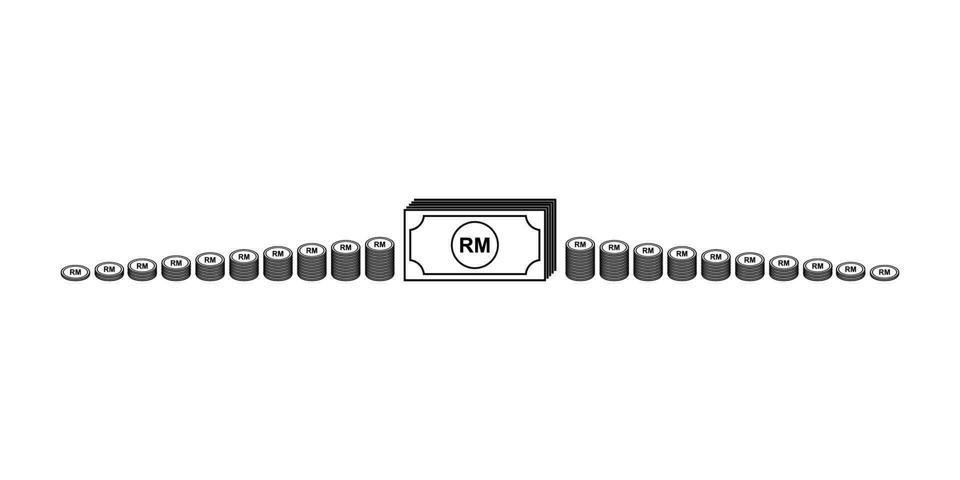 malaysia valuta symbol, malaysiska ringgit ikon, myr tecken. vektor illustration