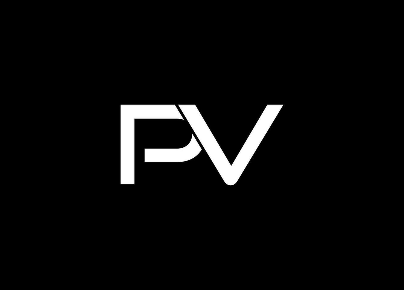 Brief pv Logo Symbol Design Vorlage Elemente. pv Brief Logo Konzept isoliert auf schwarz Hintergrund vektor