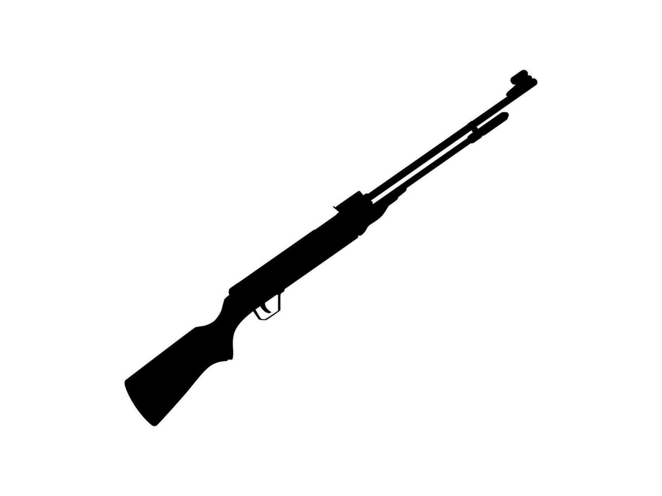 vapen silhuett, en lång pistol är en kategori av skjutvapen med lång fat, för piktogram. logotyp, appar, hemsida, konst illustration eller grafisk design element. vektor illustration