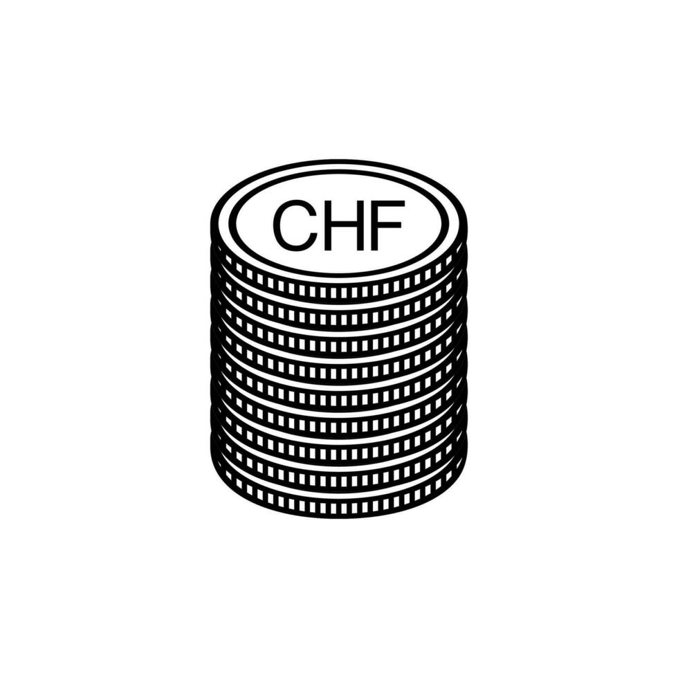 Liechtenstein Währung Symbol, Liechtenstein Franc Symbol, chf unterzeichnen. Vektor Illustration