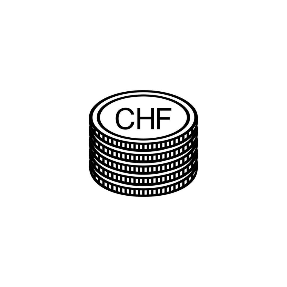 Liechtenstein Währung Symbol, Liechtenstein Franc Symbol, chf unterzeichnen. Vektor Illustration