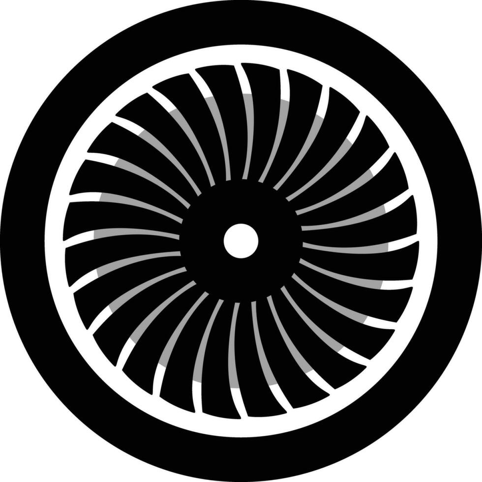 Flugzeug Reparatur Motor- Symbol. Flugzeug Turbine unterzeichnen. Wartung, Luft- und Raumfahrt Symbol. Luftfahrt Industrie Konzept. eben Stil. vektor