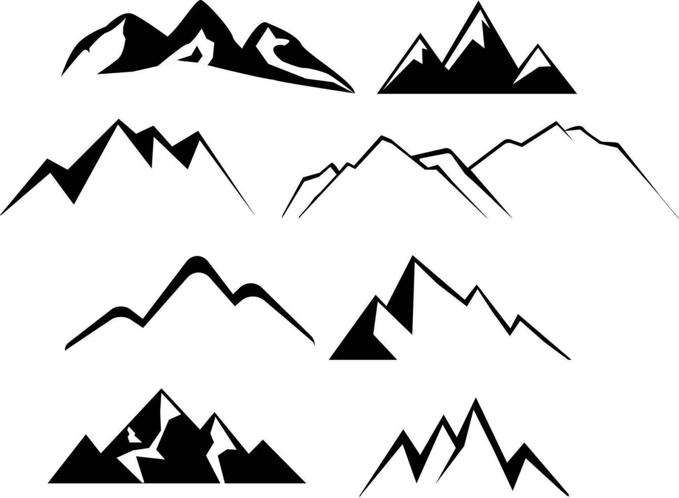 Berge Symbol. Vulkan unterzeichnen. Gipfel Symbol. Gipfel Logo. Berg Logo. eben Stil. vektor