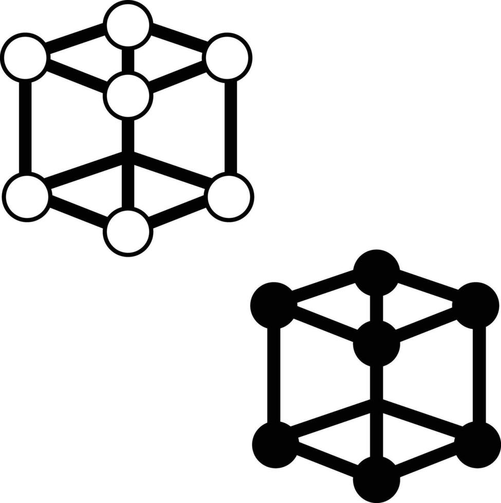 molekular Verbindung Symbol. Gliederung molekular Verbindung unterzeichnen. eben Stil. vektor