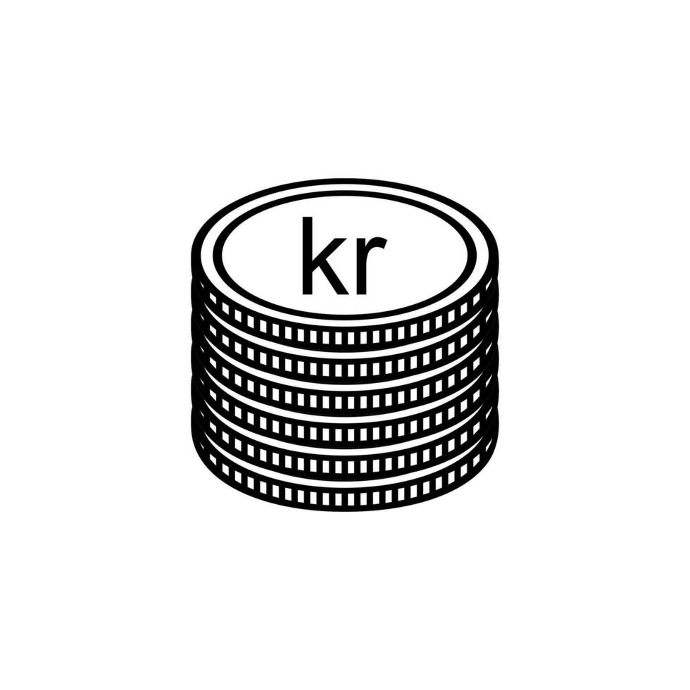 island valuta symbol, isländsk krona ikon, isk tecken. vektor illustration