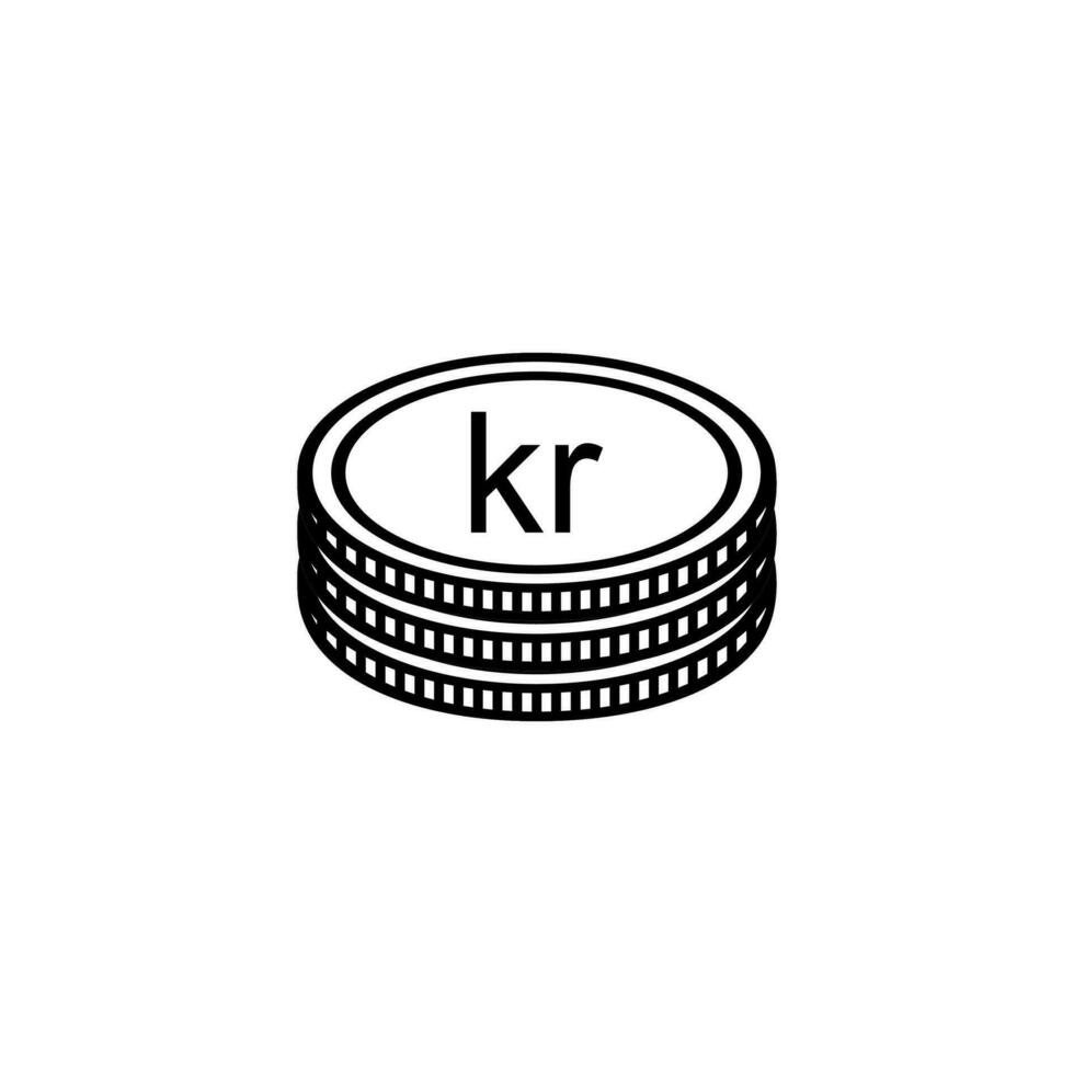 island valuta symbol, isländsk krona ikon, isk tecken. vektor illustration