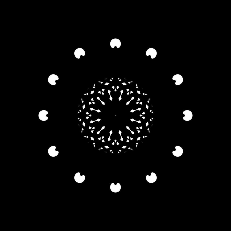 geometrisk motiv mönster, konstnärlig cirkelformad, svartvit och minimalism, modern samtida mandala, för dekoration, bakgrund, dekoration eller grafisk design element. vektor illustration