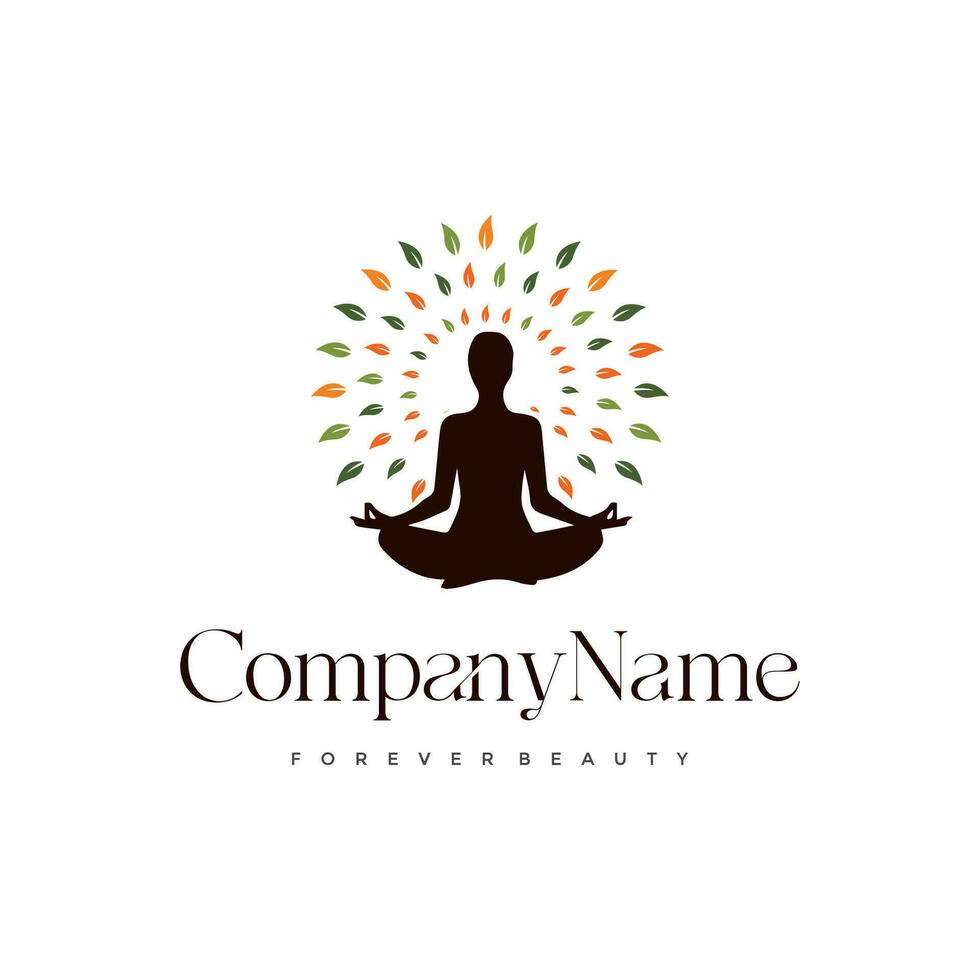 yoga logotyp design vektor fri