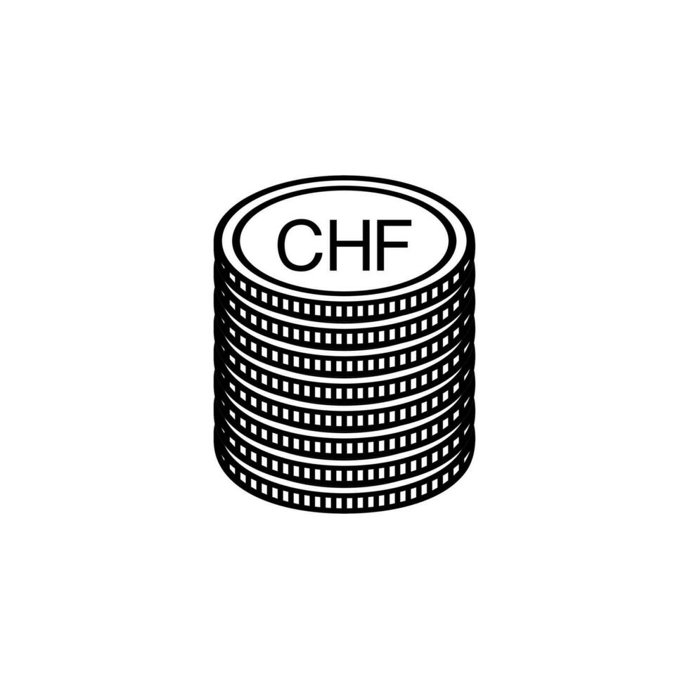 Liechtenstein Währung Symbol, Liechtenstein Franc Symbol, chf unterzeichnen. Vektor Illustration