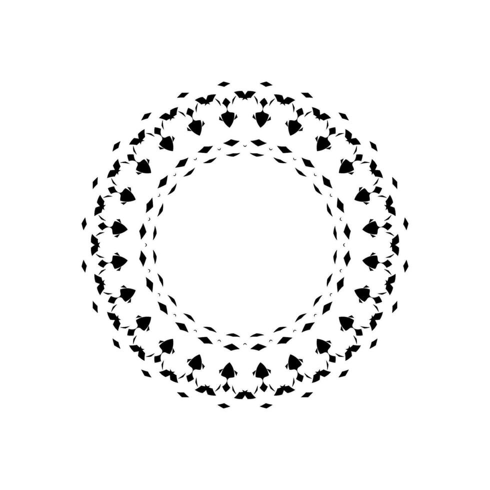 geometrisch Motiv Muster, künstlerisch kreisförmig, einfarbig und Minimalismus, modern zeitgenössisch mandala, zum Dekoration, Hintergrund, Dekoration oder Grafik Design Element. Vektor Illustration