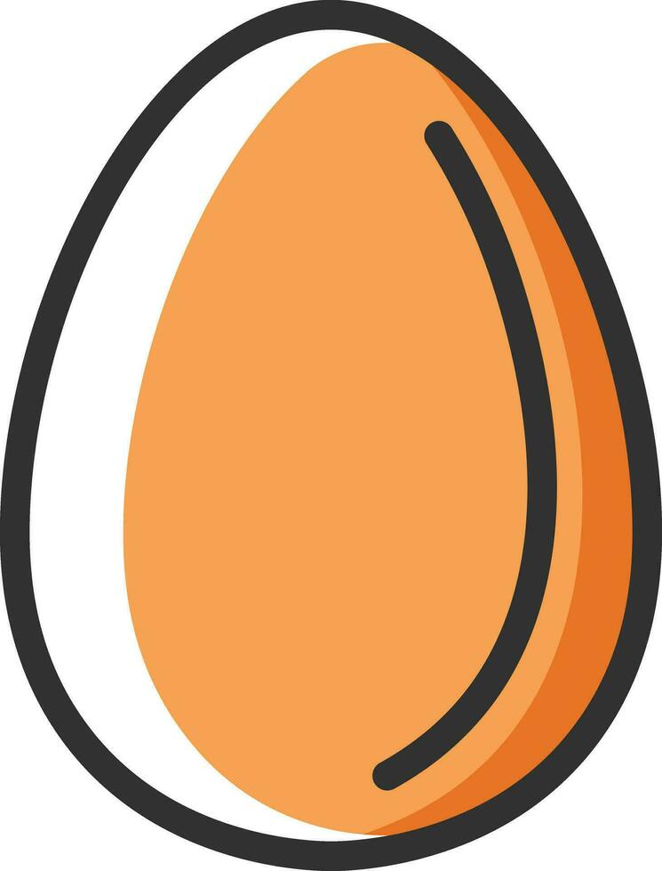 platt stil ägg ikon i orange Färg. vektor